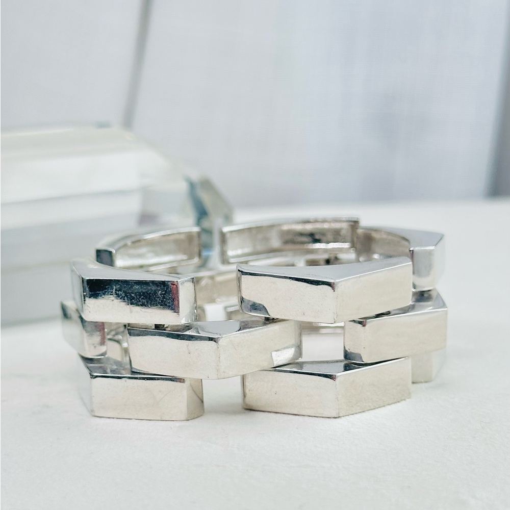 Stella & Dot Silver Statement Link Bracelet | Mod… - image 4